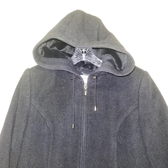 St John Bay Woman Wool/Cashmere Blend Hoody Coat Size S - Picture 4 of 6